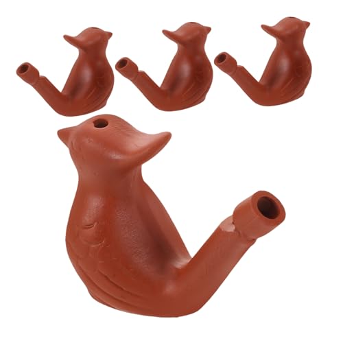 TOYANDONA 4 Stück Sand-wasservogelpfeife Pfeifen Für Outdoor-zubehör Vogelpfeife Als Geburtstagsgeschenk Pfeifen Für Geburtstagsgeschenke Zisha-keramik Light Brown von TOYANDONA