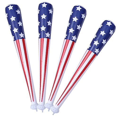 TOYANDONA 4 Stück Unabhängigkeitstag Requisite US Flagge Aufblasbarer Baseballschläger Dekor Sport Jubel Stick Usa Dekor Blow Up Base Ballschläger Baseball Dekorationen von TOYANDONA