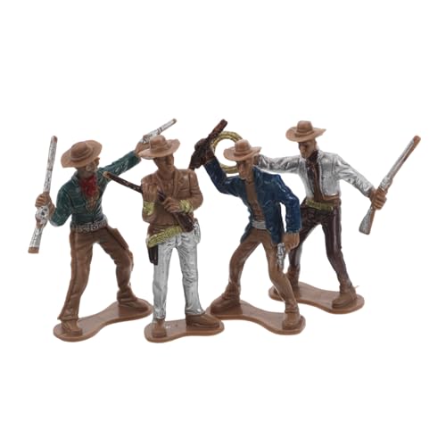 TOYANDONA 4 Stück Western Cowboy Spielzeugfigur Für Wild West Mottopartys Mini Cowboy Dekoration Tischdekoration Cowboy Statue Mini Cowboy Figur von TOYANDONA