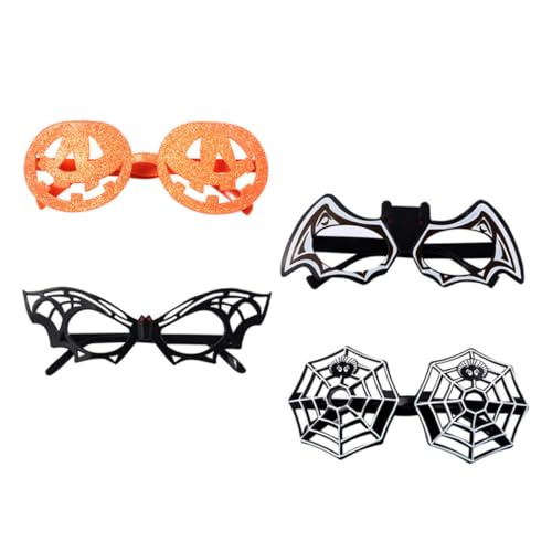 TOYANDONA 4 Stücke Kunststoff Halloween Stil Brille Schwieriges Spielzeug Gläser Für Partykostüm von TOYANDONA