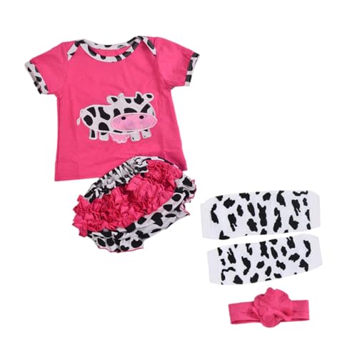 TOYANDONA 4 Teiliges Set Für Reborn ädchen Puppen Niedliche Kuh Muster Kleidung Mit T Shirt Und Shorts Für Puppen 50 Perfektes Für ädchen Und Puppenliebhaber von TOYANDONA