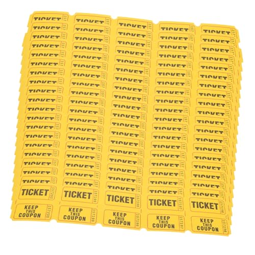 TOYANDONA 400 Stück Lose Etiketten Für Veranstaltungstickets Dekorationen Für Karnevals-mottopartys Karnevalsdekoration Für Party Partydekorationen Zum Thema Zirkus Yellow Papier von TOYANDONA