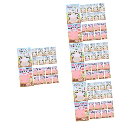 TOYANDONA 48 STK Bauernhof Aufkleber süße Aufkleber Kawaii Aufkleber für Kinder Hundeaufkleber kinderzimmer Sticker tiermotive Sticker Lernspielzeug für Kinder Abziehbilder mit Tiermotiven von TOYANDONA