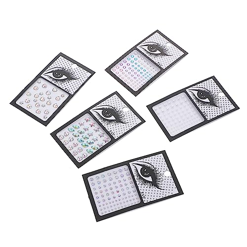 TOYANDONA 5 Blätter Gesicht Strass Aufkleber Perle Edelsteine Herzohrringe Make-up-juwelen Nagelsticker Für Mädchen Strasssteine ​​fürs Gesicht Körperschmuck Gesichts-Glitzer-Aufkleber Acryl von TOYANDONA