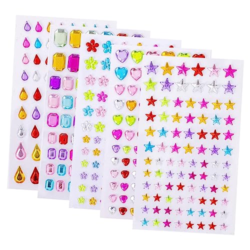 TOYANDONA 5 Blätter Kristall-Diamant-Aufkleber Scrapbooking Sticker Scrapbook Stickers Diamantaufkleber für DIY Aufkleber für Kinder Kristallaufkleber basteln Kristallaufkleber für Fotoalbum von TOYANDONA