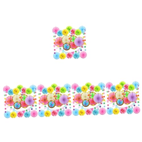 TOYANDONA 5 Sätze Blumenball-papierfächerpaket Pastell-party Papier-pompons, Papierfächer Dekoration Mit Papierfächern Pastellfarbene Geburtstagsdekoration Pastellquastengirlande von TOYANDONA