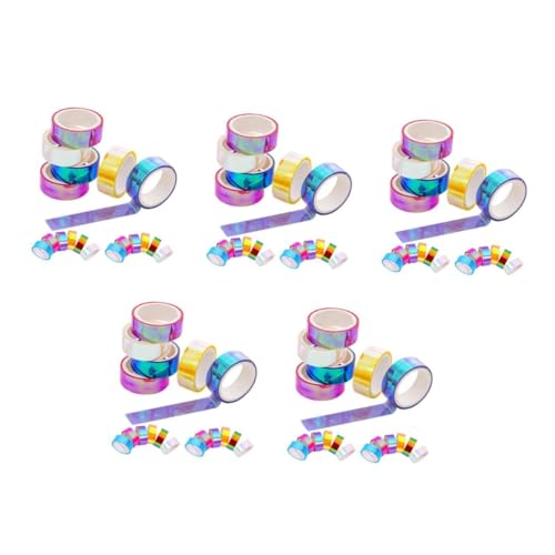 TOYANDONA 5 Sätze Farbverlaufsband Regenbogen Klebeband Washi-tape Für Scrapbooking Farbiges Klebeband Wasserfestes Klebeband Bastelband Für Kinder Beschreibbares Washi-tape Pvc 18 Stück * 5 von TOYANDONA