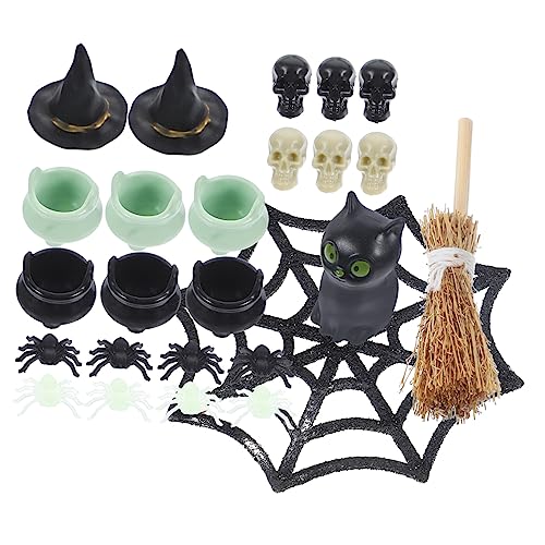 TOYANDONA 5 Sätze Halloween-Wohndekoration halloween figuren halloween-figuren Halloween-Miniaturen Miniatur-Hexenkappen Bausätze Feenfiguren Miniatur-Hexenhüte Miniatur-Ornamente Plastik von TOYANDONA