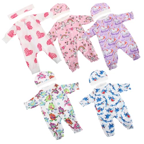 TOYANDONA 5 Sätze Puppenkleidung Puppenaccessoires Puppenwechselkleidung Sichere Materialien Puppen Puppenmode Kleidung für Neugeborene Kleidung für Babypuppenjungen Stoff von TOYANDONA