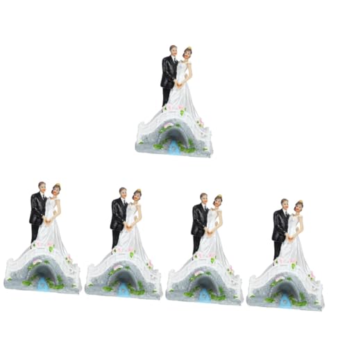 TOYANDONA 5St Hochzeitstorte Dekoration Hochzeitsdekoration hochzeitsfeier deko Kunsthandwerk Statue dekorative Paarfigur kompakte Kuchendekoration für Braut und Bräutigam empfindlich von TOYANDONA