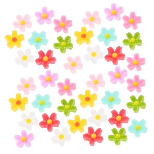 TOYANDONA 50 Stücke Harz Nagel Charms Mini Daisy Flatback Tasten für Frauen Nail Art Decor von TOYANDONA