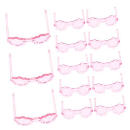 TOYANDONA 50 Stück Mini-Brille Mini-Puppen-Brille Brillen Zum Anziehen Der Puppe Brillen Für Puppen Puppenbrille Brillenrequisiten Für Puppe Winzige Brille Winzige Gläser Rosa Plastik von TOYANDONA