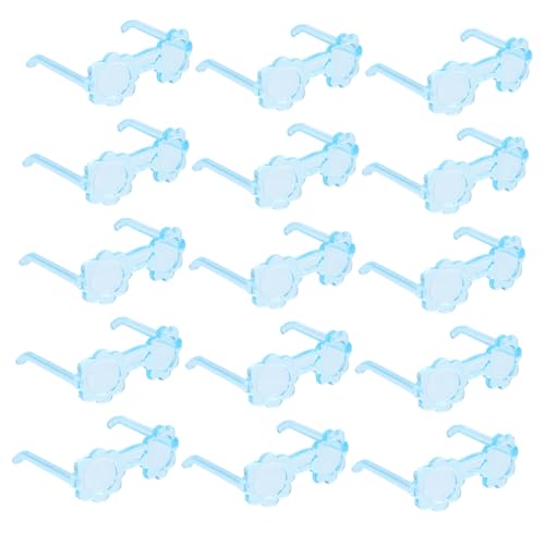 TOYANDONA 50 Stück Mini-Brille Mini Puppenkleidung Puppenaccessoire kleine Brille Puppenhaus Mädchen Puppe Puppe Brillen zum Anziehen der Puppe winzige Gläser Plastik Sky-Blue von TOYANDONA