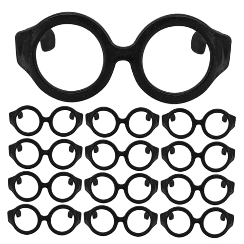 TOYANDONA 50 Stück Puppenbrille Mädchen Miniatur Zubehör für Babypuppen Puppenhaus Puppenkleidung Mini Sonnenbrille entzückende Mini-Brille Puppe verkleiden Zubehör Plastik Black von TOYANDONA