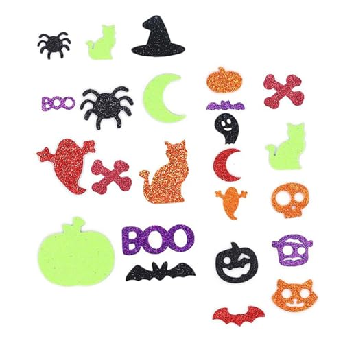 TOYANDONA 500 Stück Halloween Glitzer Schaumstoff Sticker Partyzubehör Halloween Kürbis Schaumstoff Aufkleber Halloween Bastelaufkleber Halloween Party Zubehör Halloween Schaumstoff von TOYANDONA