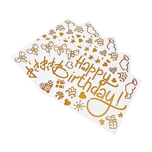 TOYANDONA 5St Ballonaufkleber Alles zum Geburtstag Aufkleber Alles zum Geburtstag-Briefaufkleber tapetenablöser Wall Sticker Golddekor wandaufkleber schmuck Ballon-Aufkleber-Dekor von TOYANDONA