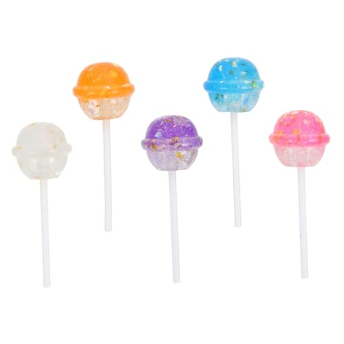 TOYANDONA 5St Lutscher Spielzeug Simulation Lutscher Charme Schlüsselanhänger-Ohrring Lutscher Süßigkeiten Ornamente Lollipop-Ornament-Bastelarbeiten Charme Lutscher Mini-Lollipops Plastik von TOYANDONA