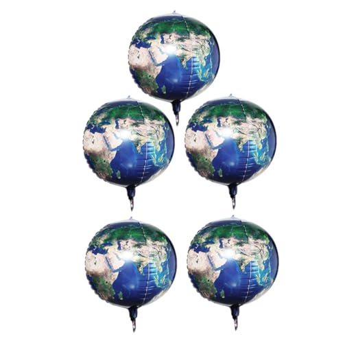 TOYANDONA 5St geburtstagsfeier dekoration Luftballons mit Planetenmuster Helium Astronautenballon Blase Planetenballon Aluminiumfolienballon Planetendekoration Ballons zum Planeten Erde Blue von TOYANDONA