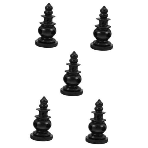 TOYANDONA 5st Antikes Pagodenmodell Desktop-Ornament Heimdekoration Turmmodelle Tischdekoration Turm Figur Chinesisches Turmmodell Miniturm Modell des Heimturms Vintage- Black Harz von TOYANDONA