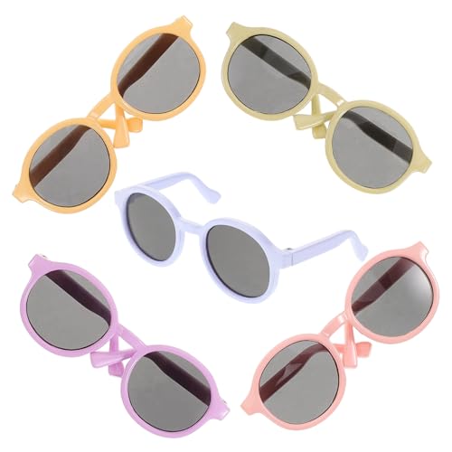 TOYANDONA 5st Puppenbrille Streichspielzeug Lametta Coole Brille Meerjungfrau Tischdekoration Puppe Sonnenbrille Puppen-Mini-brillengestell Miniatur-puppenhauszubehör Miniaturgläser Plastik von TOYANDONA