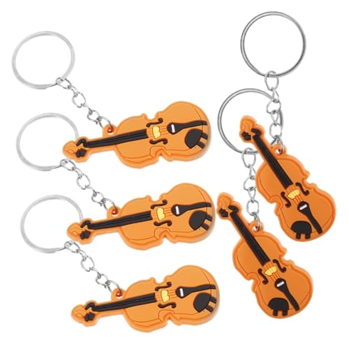 TOYANDONA 5st Zubehör Für Violine Kleiner Geigenanhänger Zum Aufhängen Musik Geldbeutel-anhänger Musik-schlüsselanhänger Hängende Verzierung Für Taschen Zinklegierung Orange von TOYANDONA