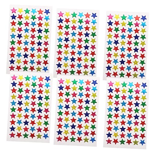 TOYANDONA 6 Blätter Pentagramm-Aufkleber Glitzeraufkleber Mini-Aufkleber Stickers for stickbilder für Kinder Belohnungsaufkleber für den Kindergarten Partyartikel liefert Papier von TOYANDONA