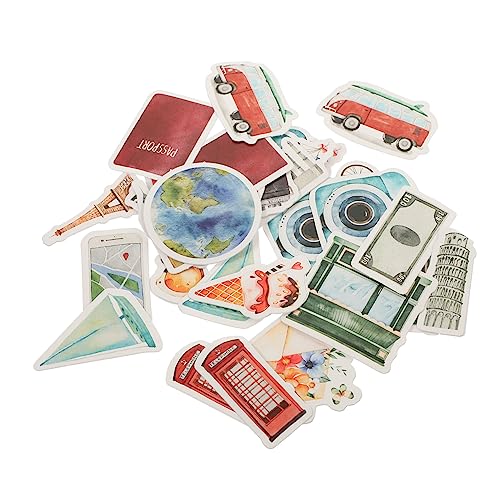 TOYANDONA 6 Sätze Reiseaufkleber Papieraufkleber im Retro-Stil Selbstklebender Papieraufkleber Reisen Scrapbooking Sticker Scrapbook Stickers Aufkleber für Wasserflaschen Laptop-Aufkleber von TOYANDONA