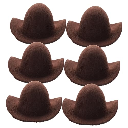 TOYANDONA 6 Stück Mini Cowboyhüte Hüte Cowboy Miniaturhut Mini Puppenhut Kleiner Cowgirlhut Puppenhut Kleiner Hut DIY Zubehör Hut Modellhut Für Mini Hauspuppe Winziger Hut von TOYANDONA