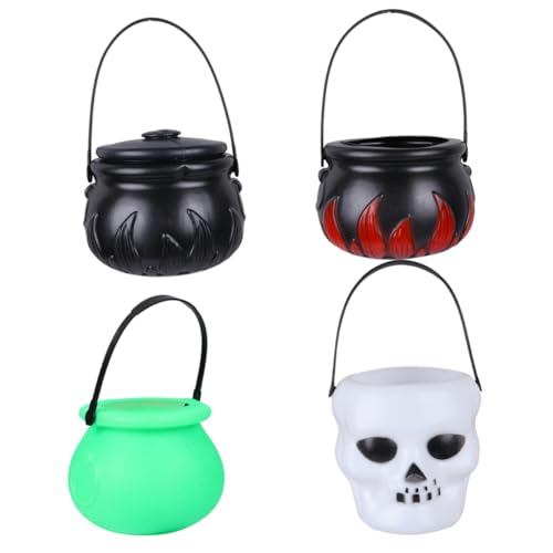 TOYANDONA 6 Teiliges Set Halloween Trick Or Treat Eimer Tasche Partytütenfüller Kunststoff Süßigkeiten Eimer Halloween Kessel von TOYANDONA