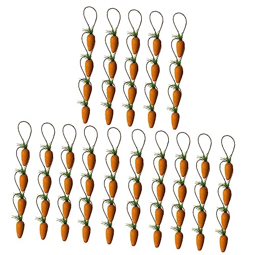 TOYANDONA 60 STK Karotte-anhänger Karottenförmige Anhänger Gemüse Hängende Ornamente Anhänger Mit Lanyards Künstliche Karotte Plüschfigur Spielzeug Plüsch Karottenkissen Orange Schaum von TOYANDONA