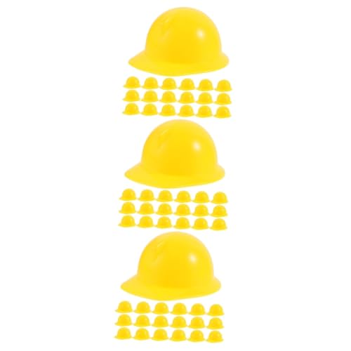 TOYANDONA 60 Stk Spielzeughelm Miniaturpuppenhut Miniaturpuppen-Bauhut Schutzhelme für Minipuppen doll accessories Puppenkleidung Puppenhüte Schutzhelme für Plastikpuppen Abs Yellow von TOYANDONA