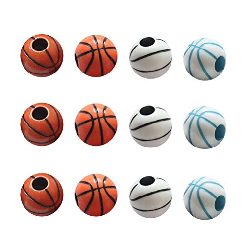 TOYANDONA 60 stücke perlen Sport Basketball perlen runde DIY Handwerk perlen schmuckherstellung für Kinder halsketten Armband zubehör (gemischte Farbe) von TOYANDONA