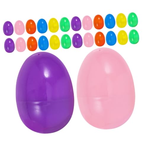 TOYANDONA 60St Ostereier realistisches künstliches Eierdesign extra große Eier Befüllbare Jumbo-Eier gefälschte Eier Ostern-Party- Geschenkboxen mit Süßigkeiten zu Ostern Plastikei pp von TOYANDONA