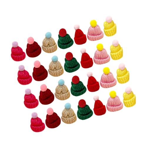 TOYANDONA 60st Mini-Hut Entzückende Puppenhüte Kleine Hüte DIY Liefert Puppenbastelhüte Bastelzubehör Selber Machen Kleine Strickmützen Weihnachten DIY Handwerk Ornamente Hutschmuck Garn von TOYANDONA