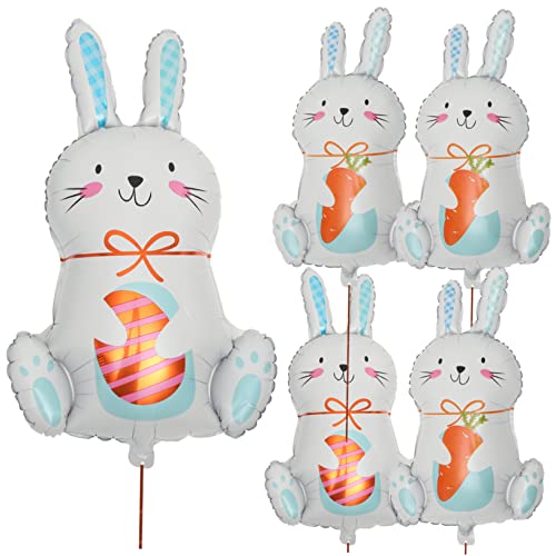 TOYANDONA 6St Osterhasen-Ballon wand polsterung ostern luftballons Easter Bunny Dekoration luftballons set Osterballon Karikatur Blase Partyzubehör Ballons dekorieren Aluminiumfolie von TOYANDONA