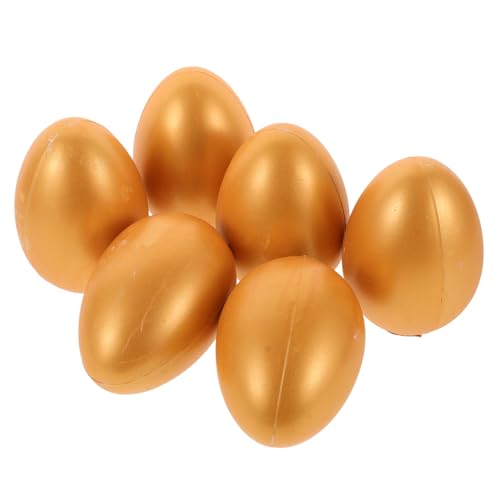 TOYANDONA 6St goldenes Eierspielzeug Jack-O-Laterne-Osterei Leeres goldenes Ei Jumbo-Eier Füller für Osterleckereien Goldene Ostereier Eierwerfen Spielzeug goldenes Gipsei Feiertagseier von TOYANDONA