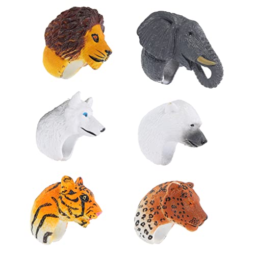 TOYANDONA 6st Dinosaurier-ring-spielzeug Kinderringe Tierische Fingerpuppen Partytütenfüller Für Kinder Preise Für Kinder Klassenzimmer Pinata-füller Tierring Aus Kunststoff Plastikring Pvc von TOYANDONA