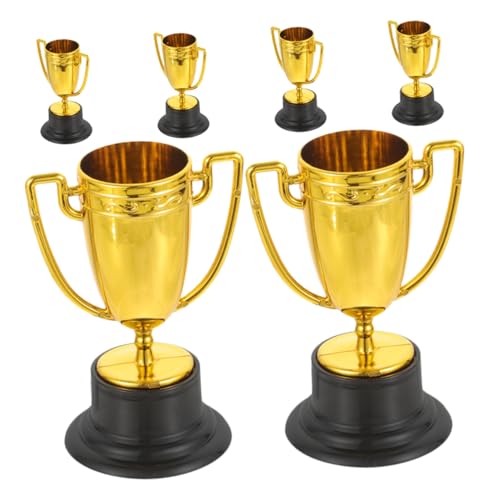 TOYANDONA 6st Mini-trophäe Für Kindertrophäen Teilnahmetrophäe Winzige Trophäe Kleine Preistrophäe Trophäe Partybevorzugung Fußballtrophäe Für Kinder Golden Plastik Wiederverwendbar von TOYANDONA