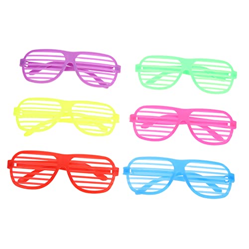 TOYANDONA 6st Shutter-brille Neonlichter Neonbrille Leuchtende Gläser Herzbrille Abschlussball-dekor Sonnenbrille Mit Neonverschluss Coole Sonnenbrille Bunte Gläser Rave-accessoires Plastik von TOYANDONA