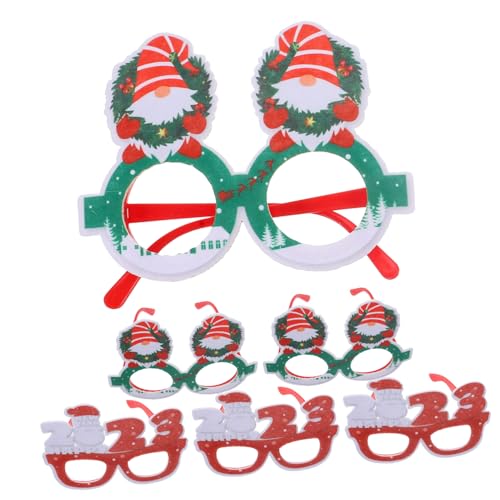 TOYANDONA 6st Tür Weihnachtsdekoration Ornamente Weihnachtsbrillen Lichter Weihnachtsbrille Foto-requisite Girlande Partybrille Prop Weihnachtsfeier Kostüm Weihnachtsfeier Versorgung Plastik von TOYANDONA