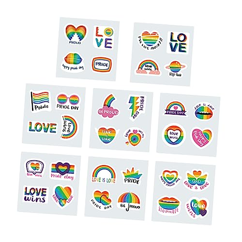 TOYANDONA 8 Blätter Gleich Geschlecht liche Aufkleber LGBT LGBT-Gay-Pride-Aufkleber Gay Sticker Rainbow Sticker Gay-Transfer-Aufkleber zum Selbermachen LGBTQ-Regenbogenaufkleber PVC von TOYANDONA