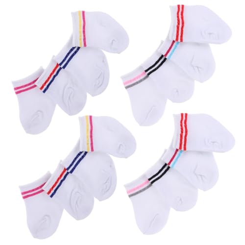 TOYANDONA 8 Paare Puppenzubehör Mädchenpuppen-anziehsocken Tragen Kleidung Zubehör Gestreifte Socken Für Puppen Mini-socken-Kleidung Für Babys Miniatur-haussocken Puppensocken DIY Stoff von TOYANDONA