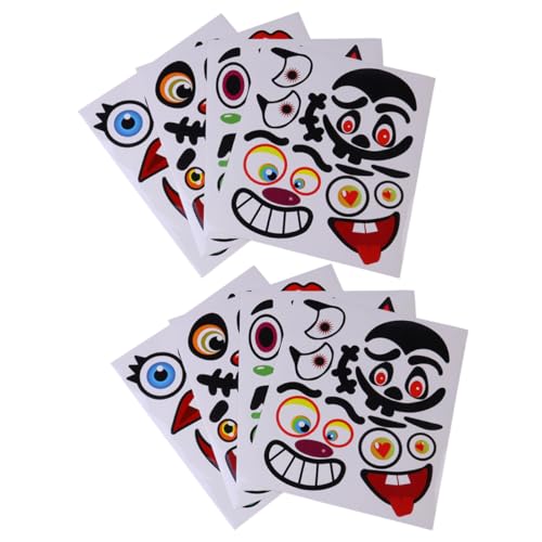 TOYANDONA 8 STK Kürbis- -Aufkleber Kürbis-Gesichtsabziehbilder Gesichtsabziehbilder basteln Halloween Pumpkin halloweenkürbis Sticker kürbis deko Halloween deko Kürbis-Emoticon-Aufkleber von TOYANDONA