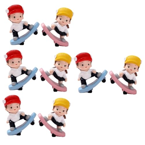 TOYANDONA 8 Stk Autohandwerk kinder deko schreibtisch dekoration weinachtsgeschenk weihachtsgeschenk autozubehör Junge Mädchen Figur Dekoration Mikrolandschafts-Jungenstatue Harz von TOYANDONA