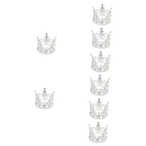 TOYANDONA 8 Stk Krone Dekoration Ornament Silberne Kuchendekorationen Kuchen Liefert Strass Tiara Tortenaufsatz Krönung Braut Kuchen Kinderschmuck Kuchendeckel Mit Krone Silver Legierung von TOYANDONA