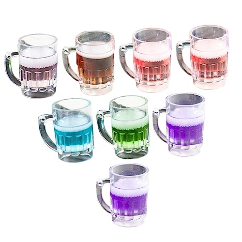 TOYANDONA 8St Schlüsselanhänger Flasche Bier Tassen Wassergläser Mini-Tasse catchring bescherung Weihnachten weichnachtsgeschke Charms für die Herstellung von Armbändern DIY-Anhänger Harz von TOYANDONA