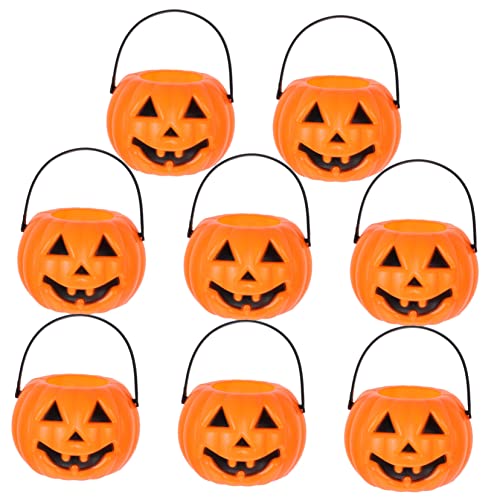 TOYANDONA 8st Halloween-eimer Für Kinder Großer Eimer Halloween-bonbonglas Tragbarer Kürbis-süßes-oder-saure-süßigkeitseimer Kürbis-bonbonglas Mini-eimer Trick Lagerung Baby Süßigkeiten-korb von TOYANDONA