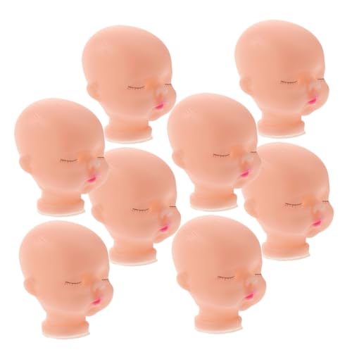 TOYANDONA 8st Schlafende Babypuppe Puppenreparaturkopf Basteln Von Puppen Puppenkopf Schlüsselanhänger Puppenköpfe Puppenzubehör Schlüsselanhänger Puppe Spielzeug-gesichtszubehör Vinyl von TOYANDONA