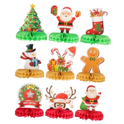 TOYANDONA 9 Teiliges Weihnachts Honigwaben Mittelstück Für Tischdekoration Festliche Tischdeko Für Weihnachten Und X Mas Partys Stilvolle Weihnachtsdeko Für Zuhause von TOYANDONA