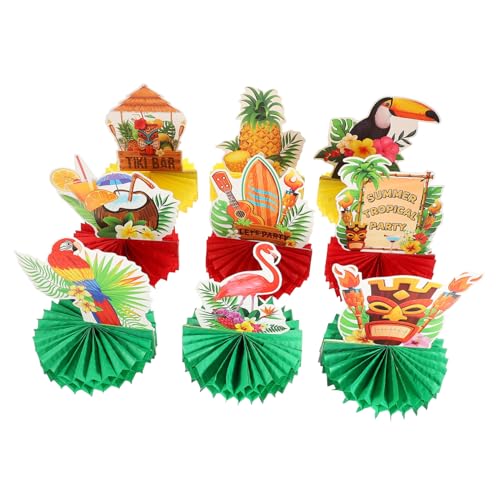 TOYANDONA 9st Hawaiianisches Flamingo-wabenornament Mittelstücke Wabendekor Tischdekoration Hausdekorationen Für Zu Hause Luau Tafelaufsätze Hawaiianische Partyartikel Colorful Papier von TOYANDONA